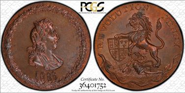 (c.1790) Tk 1D DH-199 Middlesex, Nat. Series MS65RB