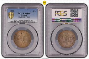 1898 2 Fr Gad-532 F-266 MS66
