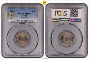 1918 10C Gad-286 F-138 MS68
