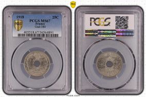 1918 25C Gad-380 F-171 MS67