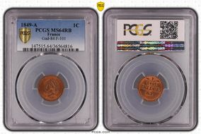 1849-A 1C Gad-84 F-101 MS64RB