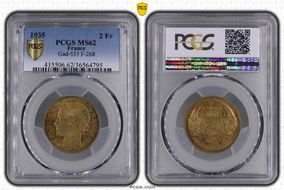 1935 2 Fr Gad-535 F-268 MS62
