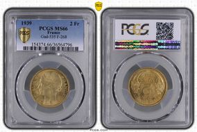 1939 2 Fr Gad-535 F-268 MS66