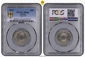 1914 25C Gad-379 F-170 MS66