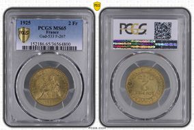 1925 2 Fr Gad-533 F-267 MS65