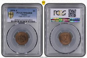 1854-A 2C Gad-103 F-107 MS64RB