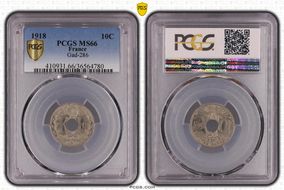 1918 10C Gad-286 F-138 MS66