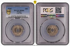 1935 10C Gad-286 F-138 MS66