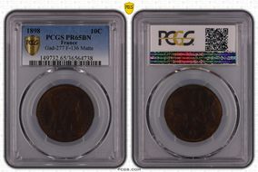 1898 10C Gad-277 F-136 Matte PR65