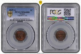 1849-A 1C Gad-84 F-101 MS64RB