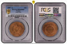 1887-A 10C Gad-265a F-135 MS64RD