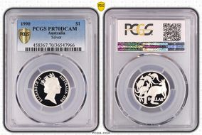 1990 $1 KM-84a  Ag PR70DCAM