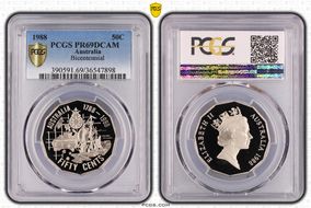 1988 50C Bicentennial PR69DCAM