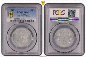 1948 5 Fr Gad-766a 9 fermé MS62