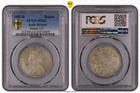 1885-B Rupee SW-6.85 Raised MS63