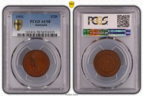 1931 1/2D KM-22 AU58BN