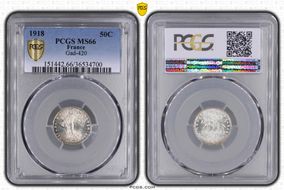 1918 50C Gad-420 F-190 MS66