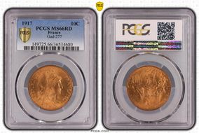 1917 10C Gad-277 MS66RD