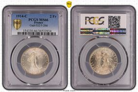 1914-C 2 Fr Gad-532 F-266 MS66