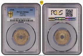 .1940. 25C Gad-381 F-172 MS66