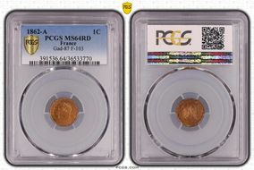 1862-A 1C Gad-87 F-103 MS64RD