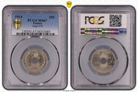 1914 25C Gad-379 F-170 MS67