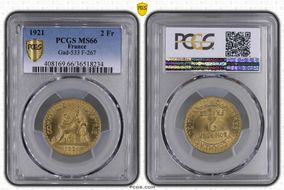 1921 2 Fr Gad-533 F-267 MS66