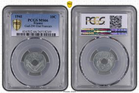 1941 10C Gad-290 F-141 Etat Francais MS66