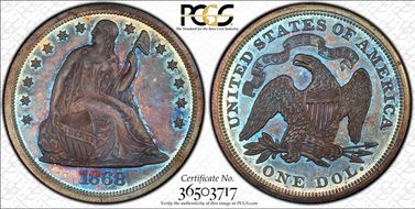 1868 $1 PR65