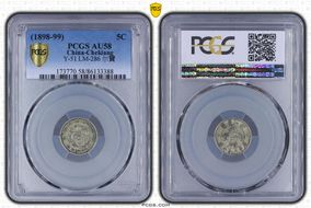 (1898-99) 5C LM-286 K-123a Distant Edge Legend AU58