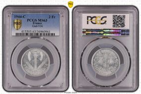 1944-C 2 Fr Gad-536 F-270 MS63