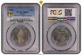 1991 2 Fr Gad-547 Frappe monnaie F-272 MS66