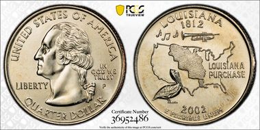 2002-P 25C Louisiana MS68