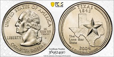 2004-D 25C Texas MS68