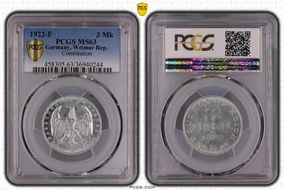 1922-F 3 Mk Constitution J-303 MS63