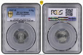 1947-D 5 Pfg J-374 MS66