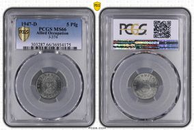 1947-D 5 Pfg J-374 MS66