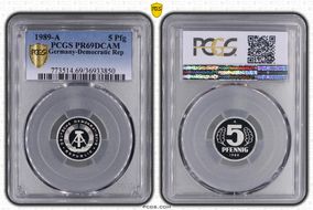 1989-A 5 Pfg PR69DCAM
