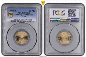 1938-E 10 Pfg J-364 MS66