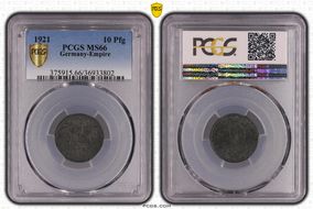 1921 10 Pfg Zinc J-299 MS66