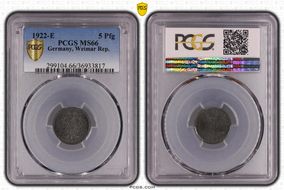 1922-E 5 Pfg J-297 MS66