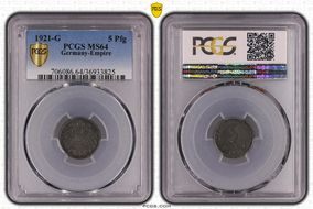 1921-G 5 Pfg J-297 MS64