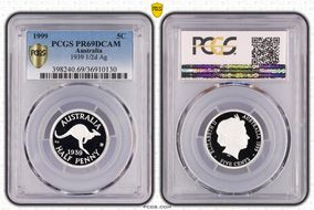 1999 5C 1939 1/2d Ag PR69DCAM