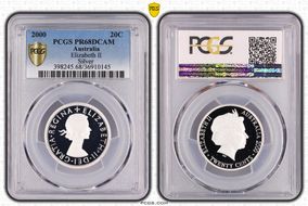 2000 20C Elizabeth II Silver PR68DCAM