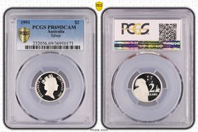 1991 $2 Silver PR69DCAM