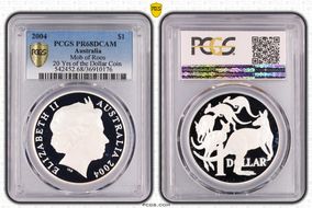 2004 $1 Mob of Roos 40mm 20 Yrs of the Dollar Coin PR68DCAM