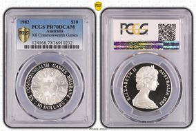 1982 $10 XII Commonwealth Games PR70DCAM