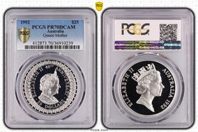 1992 $25 Queen Mother PR70DCAM