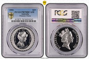 1992 $25 Princess Diana PR70DCAM