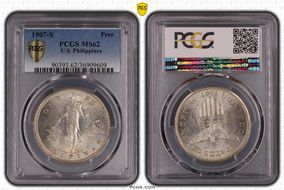 1907-S Peso MS62